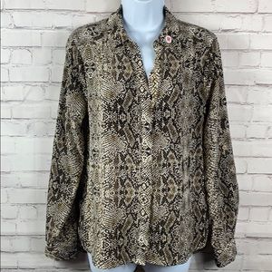 Dana Bachman snake print blouse size M